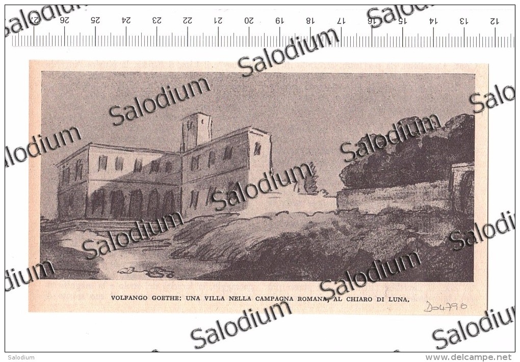 VOLFANGO GOETHE - Campagna Romana Roma  - Da Pubblicazione Originale D´epoca - Other & Unclassified