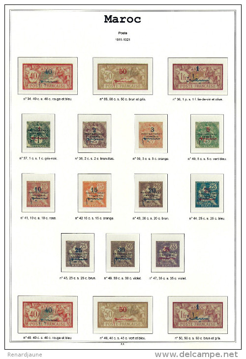 Maroc Album Complet Luxe Avec Pochettes (vide De Timbres - No Stamps) 1891-1956 - Pré-Imprimés