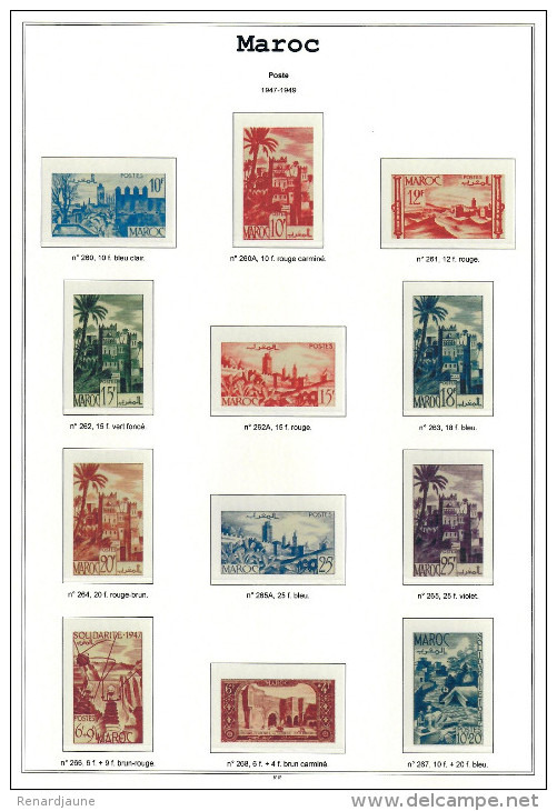 Maroc Album Complet Luxe avec pochettes (vide de timbres - no stamps) 1891-1956