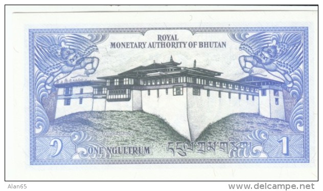 Bhutan #12 1 Ngultrum 1986 Banknote Currency Money - Bhutan