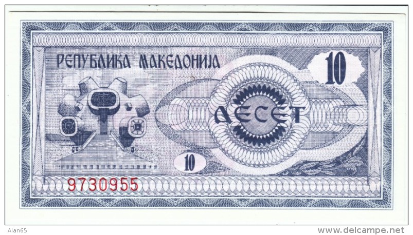 Macedonia #1 10 Denar 1992 Banknote Currency Money - North Macedonia