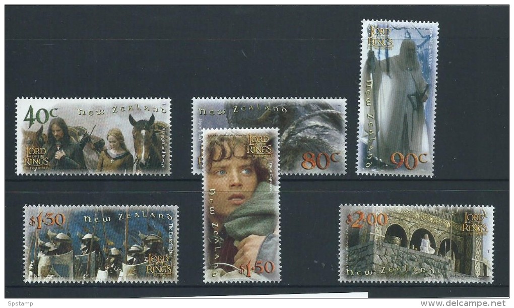 New Zealand 2002 Lord Of The Rings 2 Towers Set Of 6 MNH - Other & Unclassified