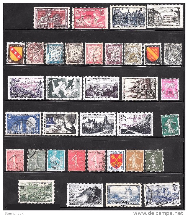 France Scott Collection 35 Stamps Used VF   CV 3.15 - Sonstige & Ohne Zuordnung