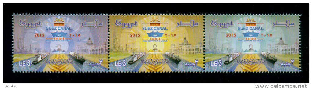 EGYPT / 2015 / THE NEW SUEZ CANAL / SHIPS / ANKH : KEY OF LIFE / EGYPTOLOGY / MNH / VF - Ungebraucht