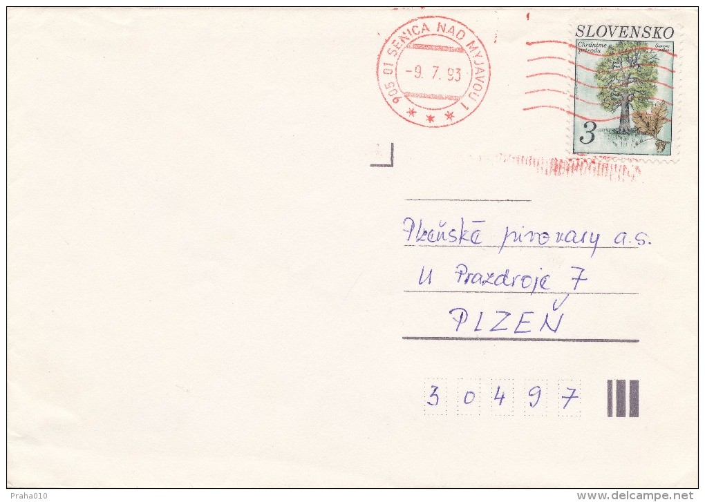 K5913 - Slovakia (1993) 905 01 Senica Nad Myjavou 1 (letter) Tariff: 3,00 Sk - Cartas & Documentos