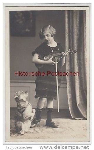 (87278) Foto AK Mädchen Mit Geige Und Hund, Fotograf Passau 1930er - Other & Unclassified