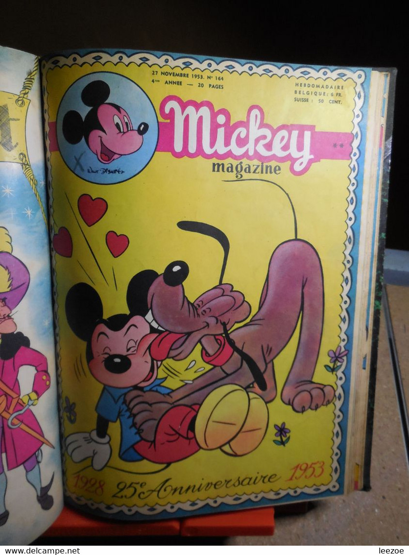 BD DISNEY, RELIURE MICKEY MAGAZINE DU N°152 AU N°168....1953...MICKY MAUS.