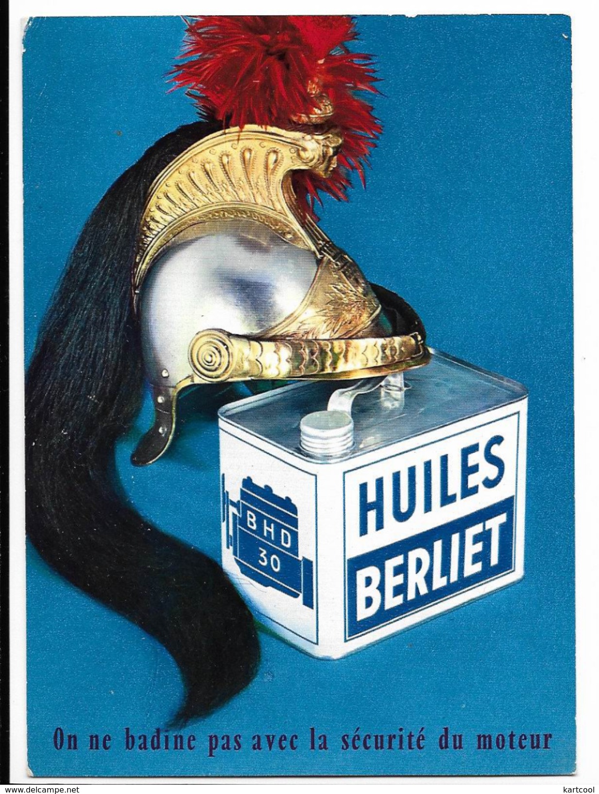 Huiles Berliet - Publicité Camion Moteur Transport - Casque Militaire - Publicité