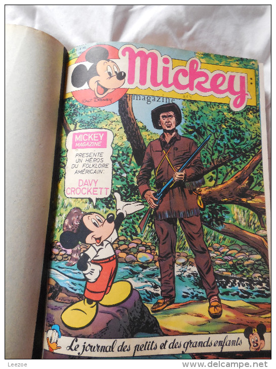 RELIURE MICKEY MAGAZINE DU N°256 Au N°273 1955, Le Journal De DAVY CROCKETT, 20000 Lieux Sous Les Mers..MICKY MAUS. - Otros & Sin Clasificación