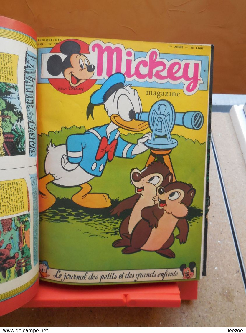 RELIURE MICKEY MAGAZINE DU N°256 au n°273 1955, le journal de DAVY CROCKETT, 20000 lieux sous les mers..MICKY MAUS.