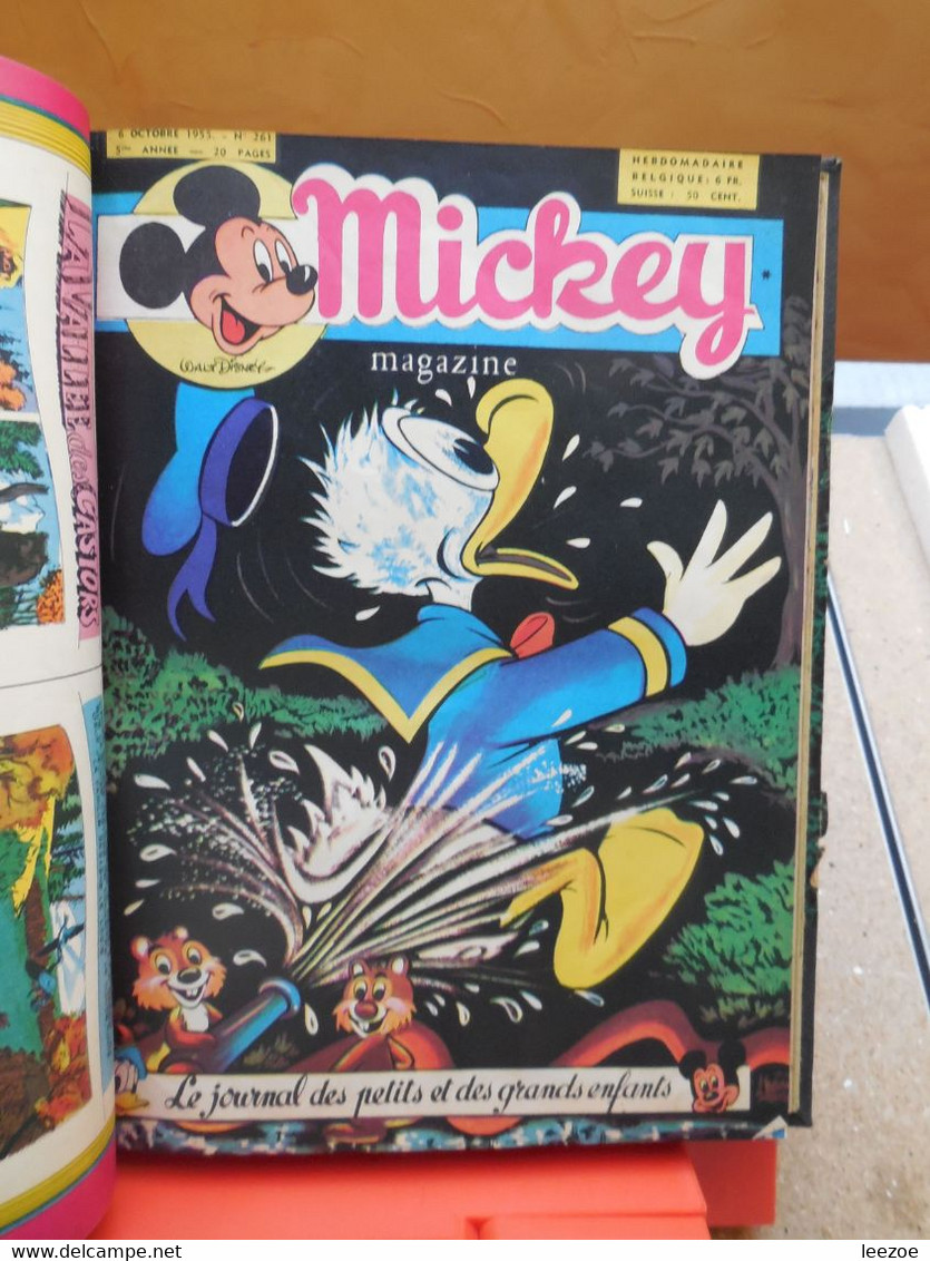 RELIURE MICKEY MAGAZINE DU N°256 au n°273 1955, le journal de DAVY CROCKETT, 20000 lieux sous les mers..MICKY MAUS.