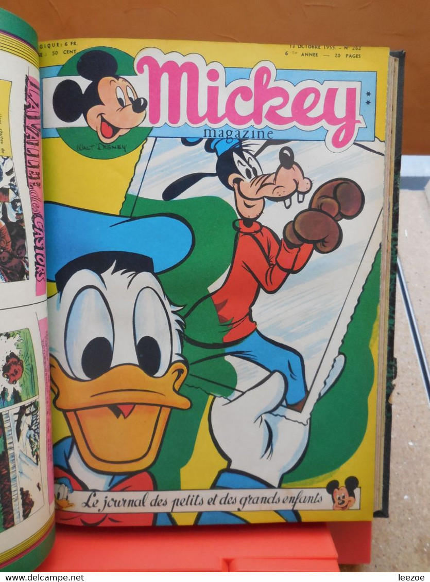 RELIURE MICKEY MAGAZINE DU N°256 au n°273 1955, le journal de DAVY CROCKETT, 20000 lieux sous les mers..MICKY MAUS.