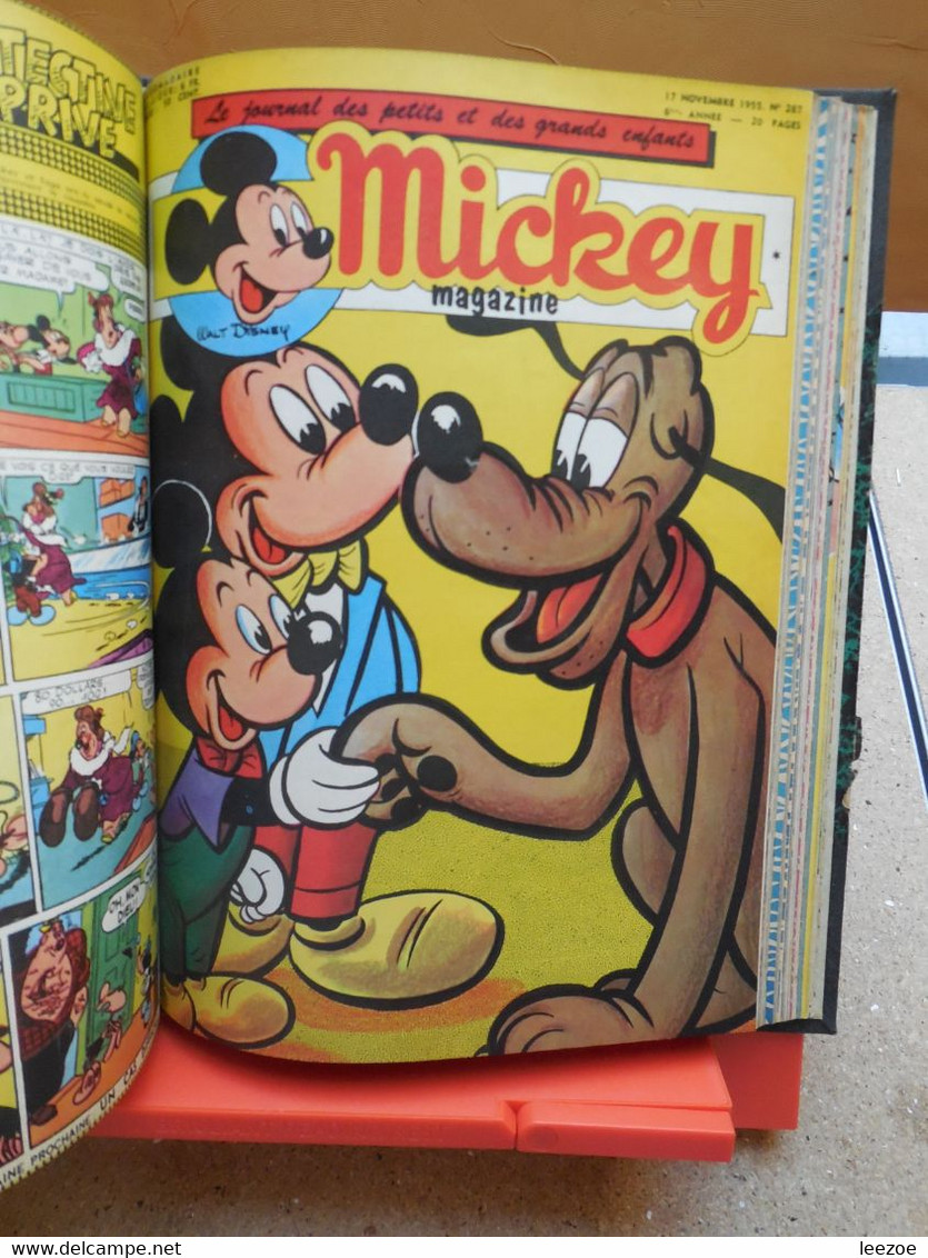 RELIURE MICKEY MAGAZINE DU N°256 au n°273 1955, le journal de DAVY CROCKETT, 20000 lieux sous les mers..MICKY MAUS.