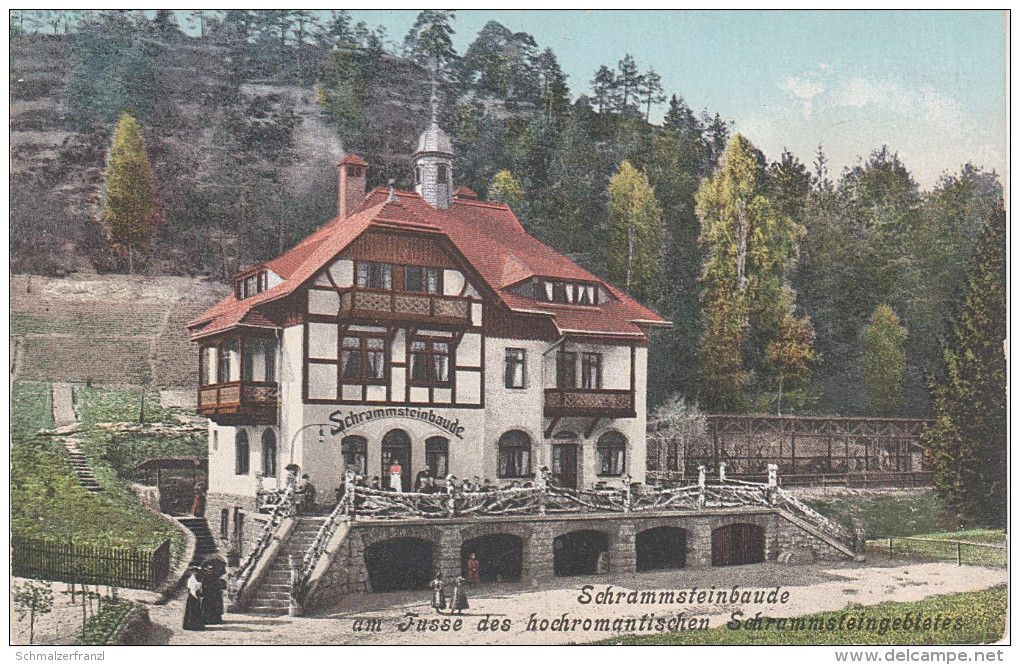 AK Gasthaus Schrammsteinbaude Sächsische Schweiz Bei Bad Schandau Ostrau Postelwitz Krippen Zahnsgrund Schrammsteine - Schmilka