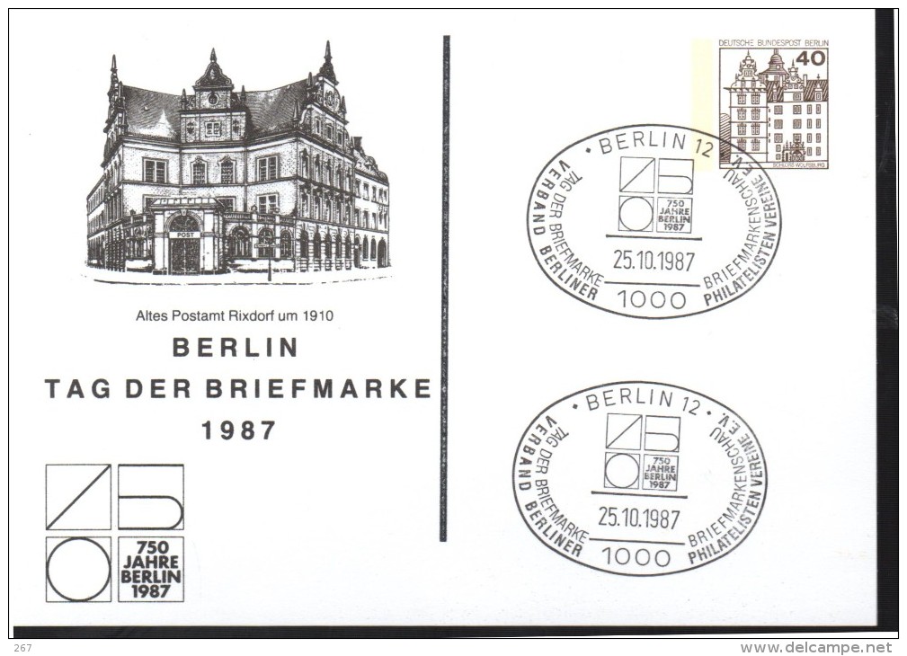 ALLEMAGNE BERLIN Carte  750 Ans De Berlin 1987  Berlin 12 Monument - Postcards - Used