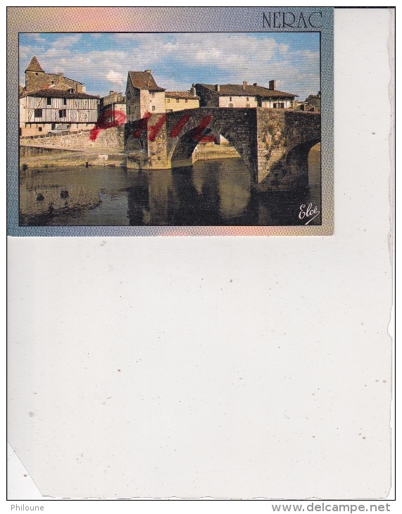 Nérac En Albret - Le Vieux Pont Sur La Baïse Et Vieille Maison à Colombage, Ref 1512-954 - Nerac