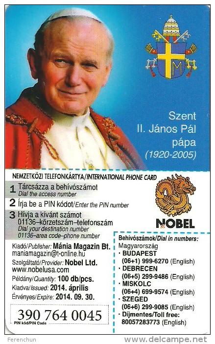 POPE JOHN PAUL II KAROL JOZEF WOJTYLA POLAND JOHN XXIII VATICAN CANONIZATION ST PETER'S BASILICA * MMK 423-424 * Hungary - Ungheria