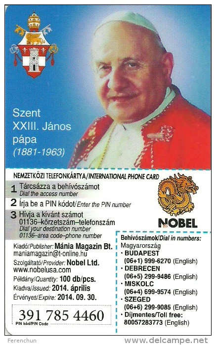 POPE JOHN PAUL II KAROL JOZEF WOJTYLA POLAND JOHN XXIII VATICAN CANONIZATION ST PETER'S BASILICA * MMK 423-424 * Hungary - Ungheria