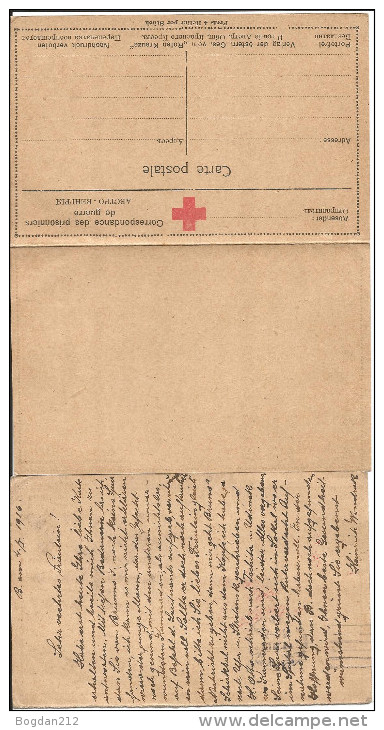 1915 - Lager Post Sibirien-Gumpoldskirchen, 2 Karte,  , Rote Kreuz, Doppelkarte, 2 Scan - Lettres & Documents