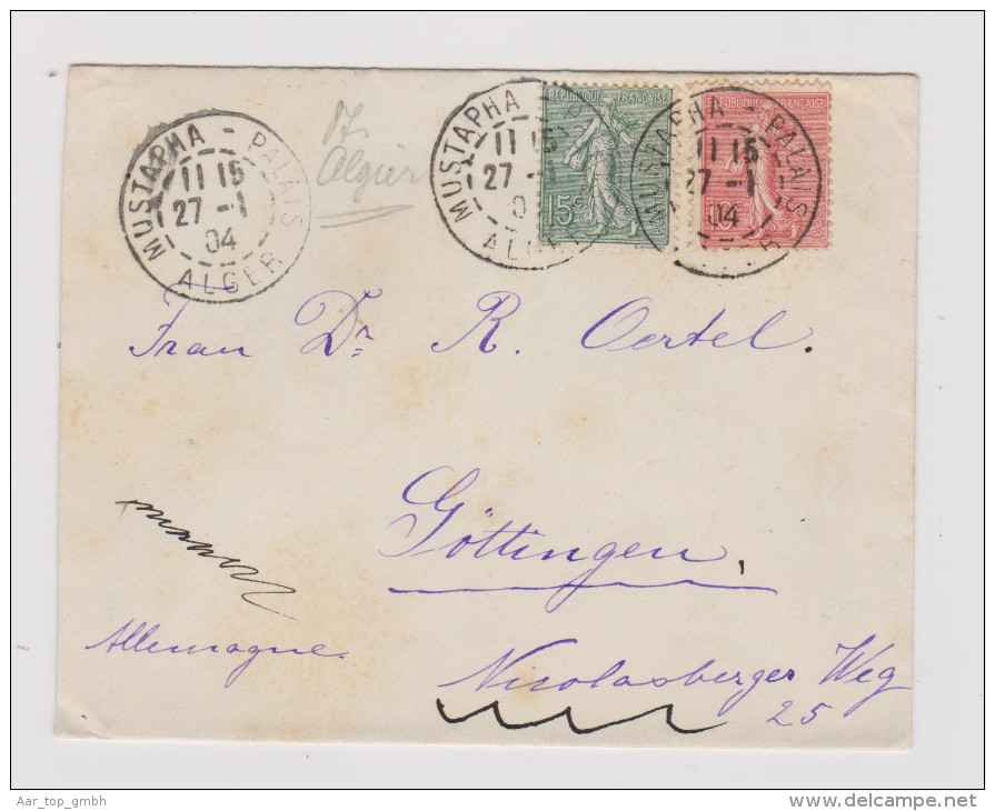 Afrika ALGERIEN 1904-01-27 Mustapha Palais ALGER Brief Nach Göttingen D - Autres & Non Classés