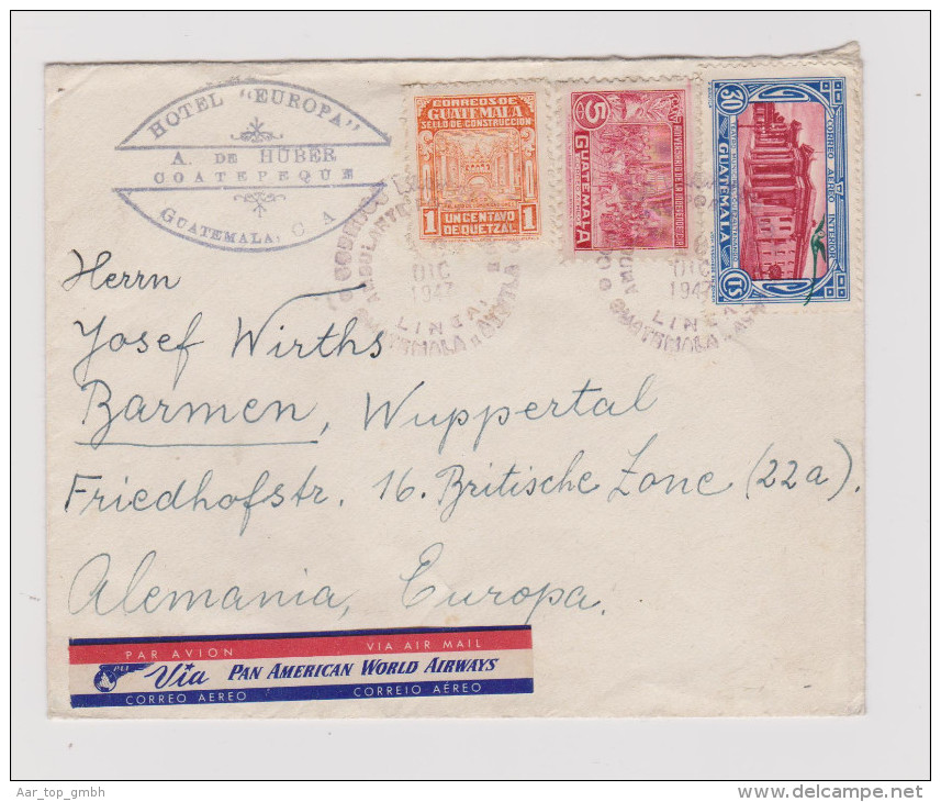 GUATEMALA 1947-12-10 Amb. Brief Nach Barmen D - Guatemala