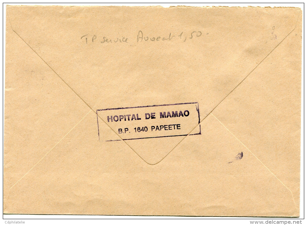 POLYNESIE LETTRE AVEC CACHET "PLI OFFICIEL CLOS PAR NECESSITE DE SERVICE" DEPART PAPEETE 4-7-1979 POUR PAPEETE - Lettres & Documents