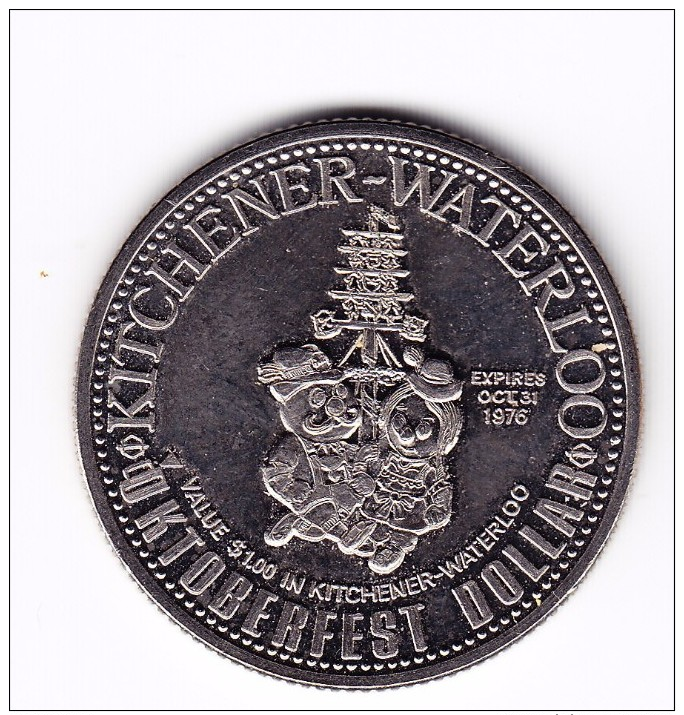 1976 Kitchener-Waterloo $1 Oktoberfest Token - Canada