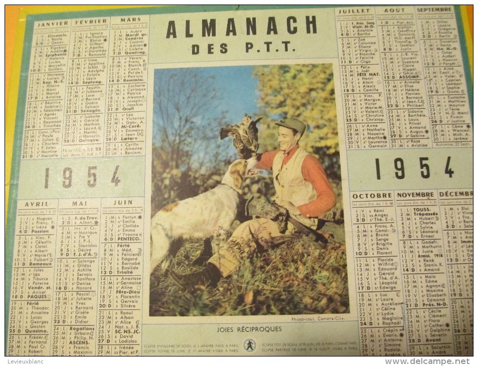 Almanach Des P.T.T./ Joies Réciproques.../Eure Et Loir/ Oberthur/1954    CAL236 - Big : 1941-60