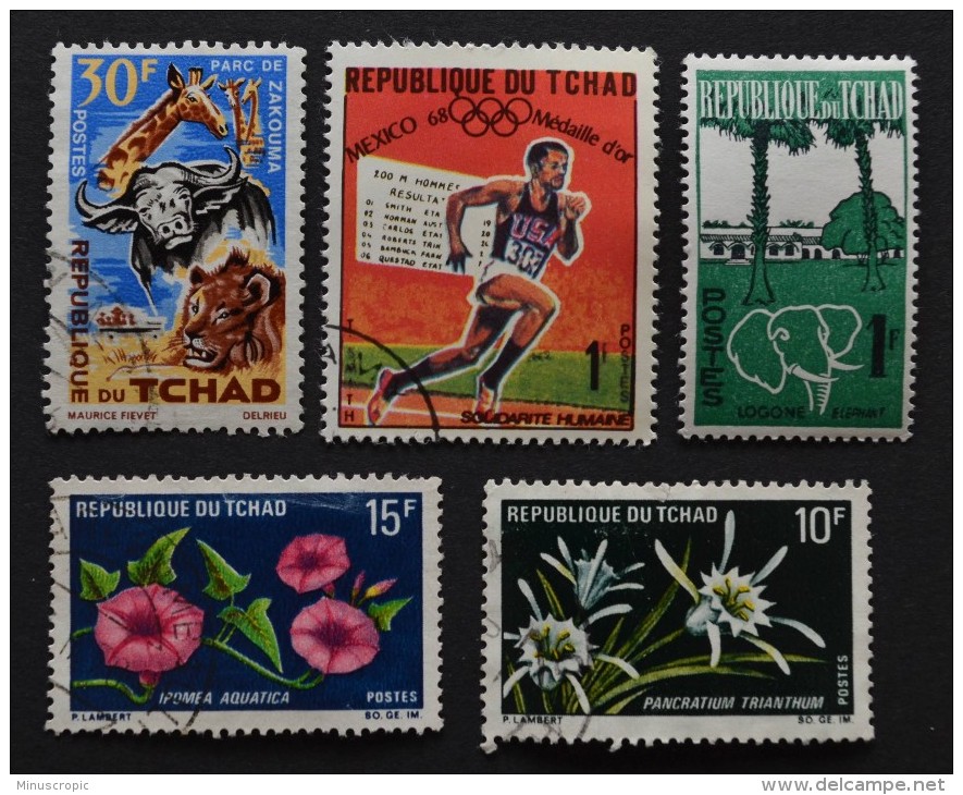 5 Timbres Oblitérés Tchad - Tchad (1960-...)