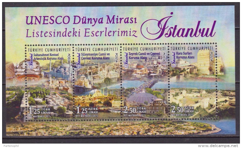 TURCHIA  2015 UNESCO HERITAGE SITES SHEET. MNH - UNESCO