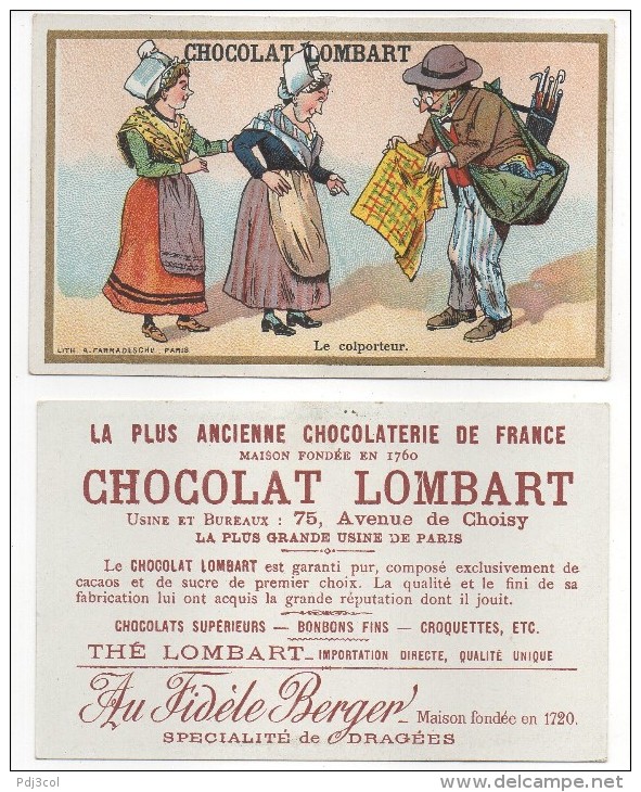 Le Colporteur - Chocolat Lombart - Chromo Illustrée Humoristique - Lombart
