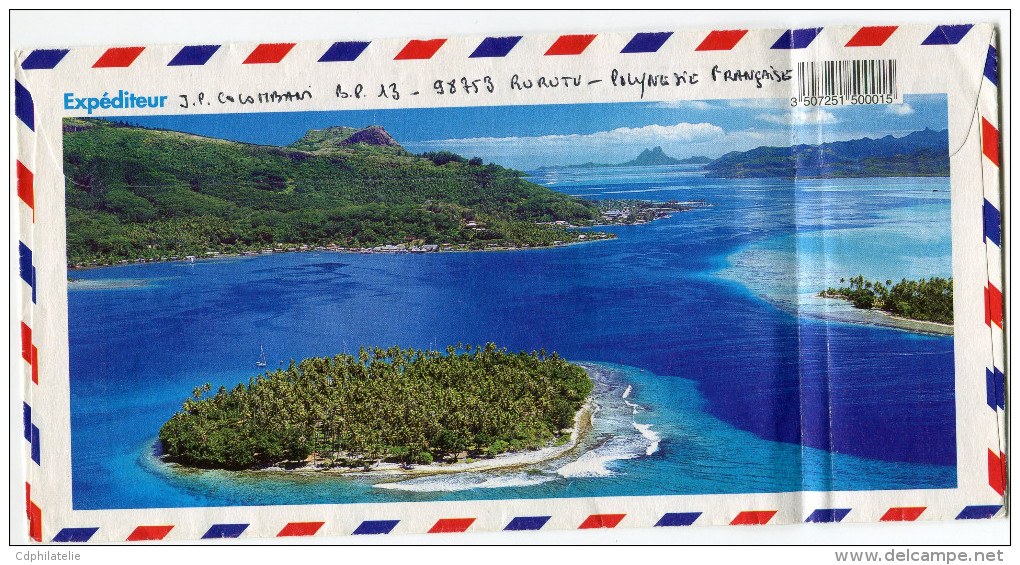 POLYNESIE LETTRE PAR AVION DEPART MOERAI-RURUTU 19-6-2000 AUSTRALES POUR LA FRANCE - Storia Postale