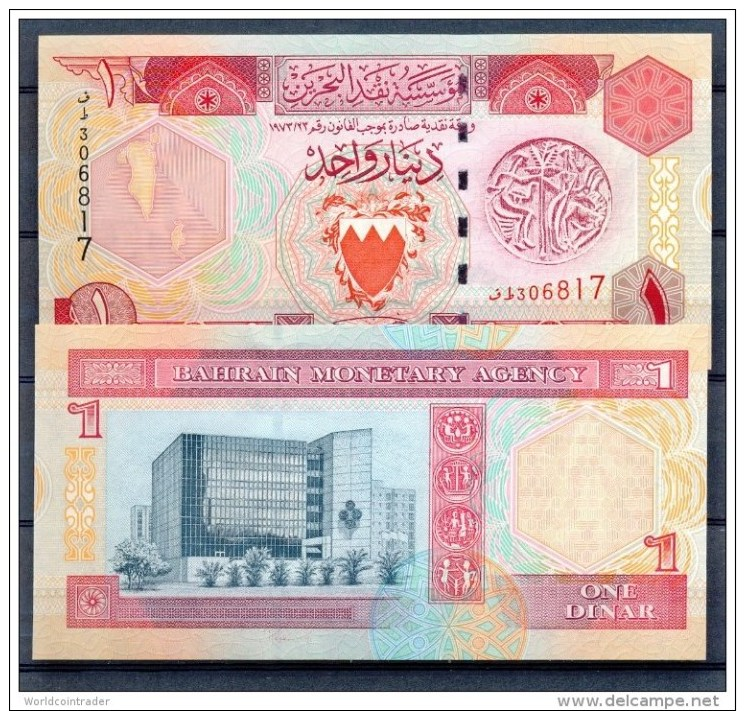 BAHREIN / BAHRAIN * 1 DINAR * P19 * UNC BANKNOTE - Bahrein
