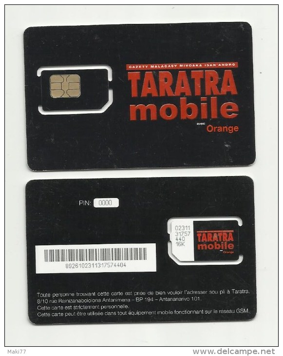 MADAGASCAR MADAGASKAR  ORANGE Carte SIM NEUVE  /  MALAGASY NEW SIM Card ORANGE MADAGASCAR - Madagascar