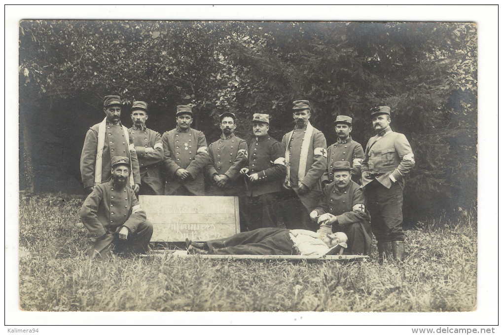 SEINE  /  PIERREFITTE  1914  /  INFIRMIERS  1ère Compagnie  ( Brancardiers, Ambulanciers, Croix-Rouge ) /  CARTE-PHOTO - War 1914-18