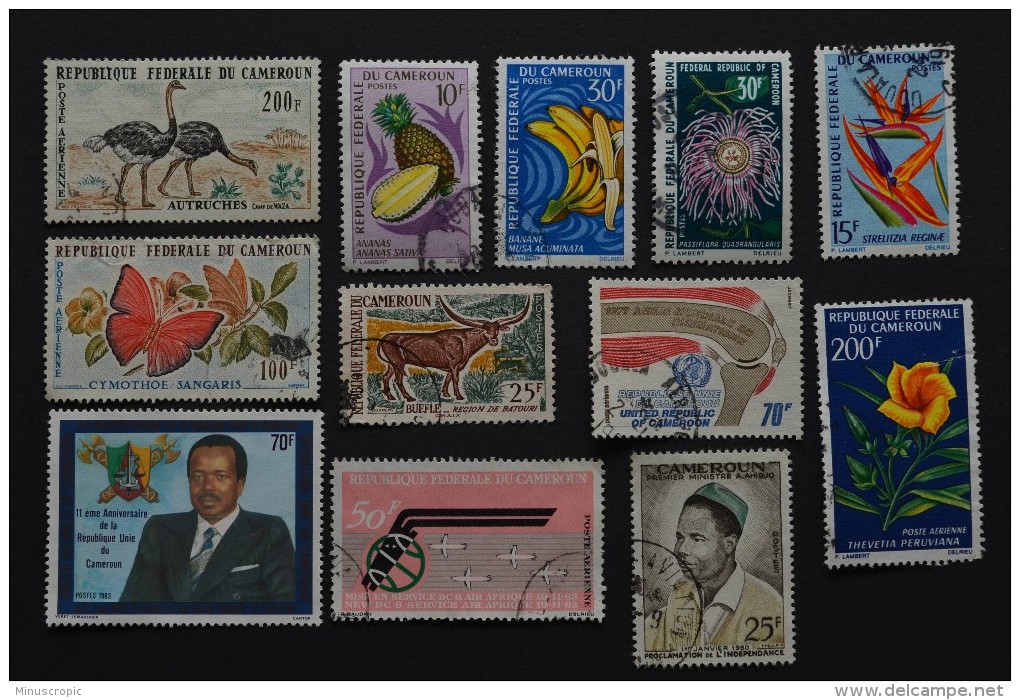 12 Timbres Oblitérés Cameroun - Cameroun (1960-...)