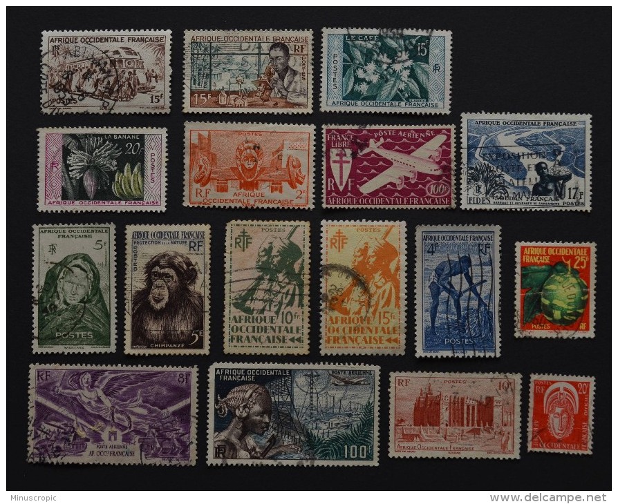 17 Timbres Oblitérés AOF - Used Stamps