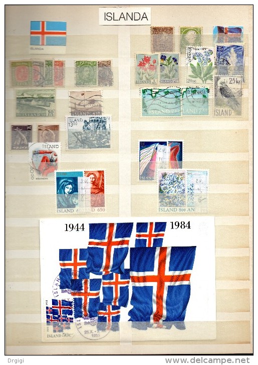 ISLANDA, ICELAND, ISLAND, ISLANDE  Old And Recent Used  & Mint Stamps - Collections, Lots & Séries