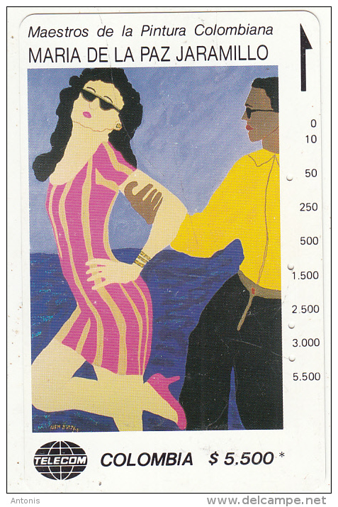 COLOMBIA(Tamura) - Pareja Caribe, Painting/Maria De La Paz Jaramillo, Tirage 20000, Used - Colombia