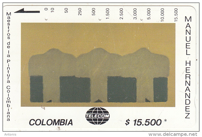 COLOMBIA(Tamura) - Secuencia Alineada, Painting/Manuel Hernandez, Tirage 10000, Used - Colombia