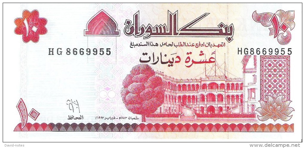 Sudan - Pick 52 - 10 Dinars 1993 - Unc - Sudan