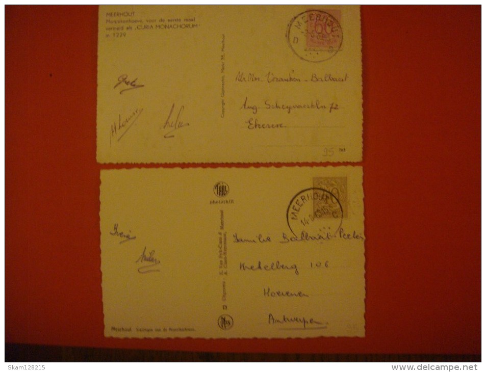 Lot De 2 Cartes De MEERHOUT ( Monnikenhoeve Curia Monachorum / Stallingen Van Monnikerhoeve ) 1963 - Meerhout