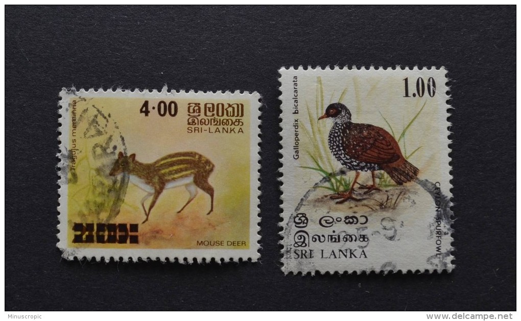 2 Timbres Oblitérés Sri Lanka - Sri Lanka (Ceylon) (1948-...)