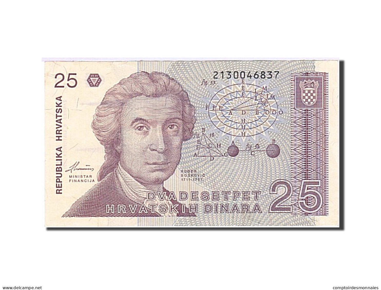 Billet, Croatie, 25 Dinara, 1991-1993, 1991, KM:19a, SUP+ - Croatia