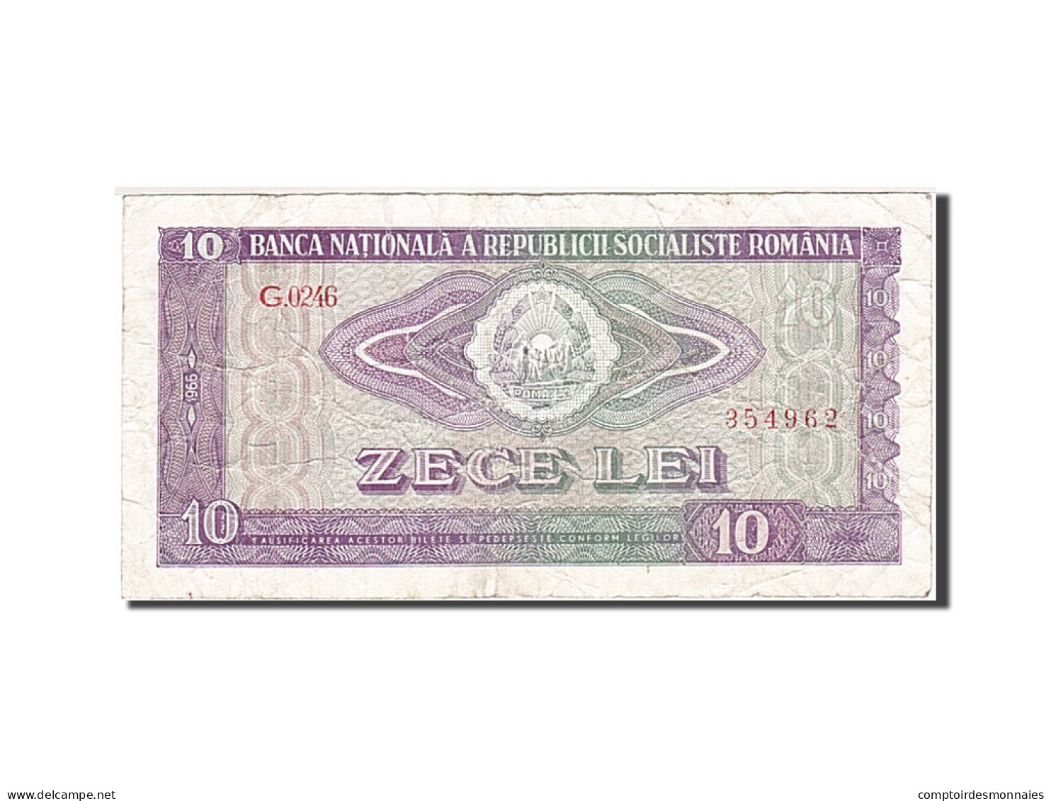 Billet, Roumanie, 10 Lei, 1966, 1966-, KM:94a, TB - Roemenië