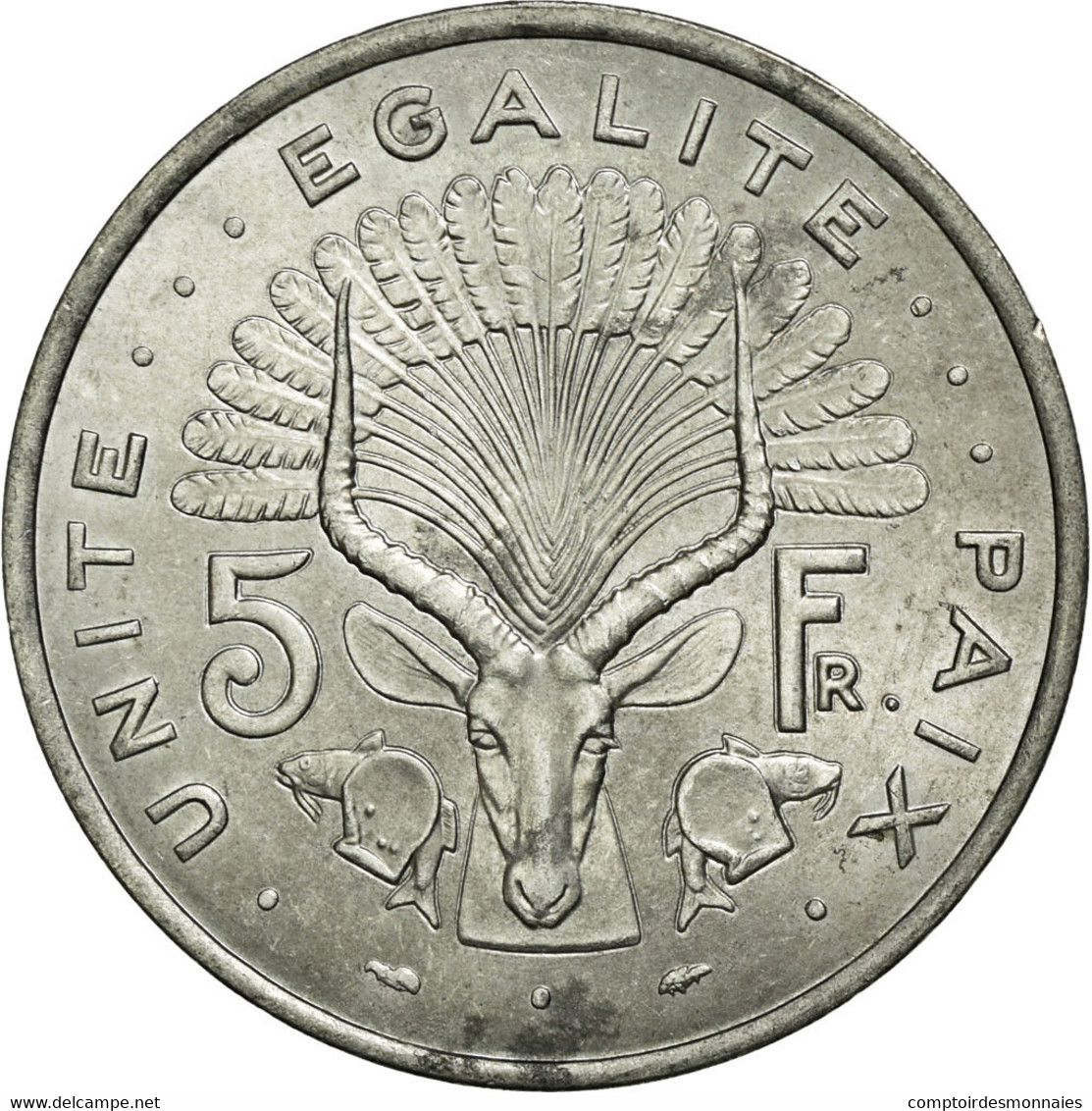 Monnaie, Djibouti, 5 Francs, 1977, Paris, SUP, Aluminium, KM:22 - Dschibuti