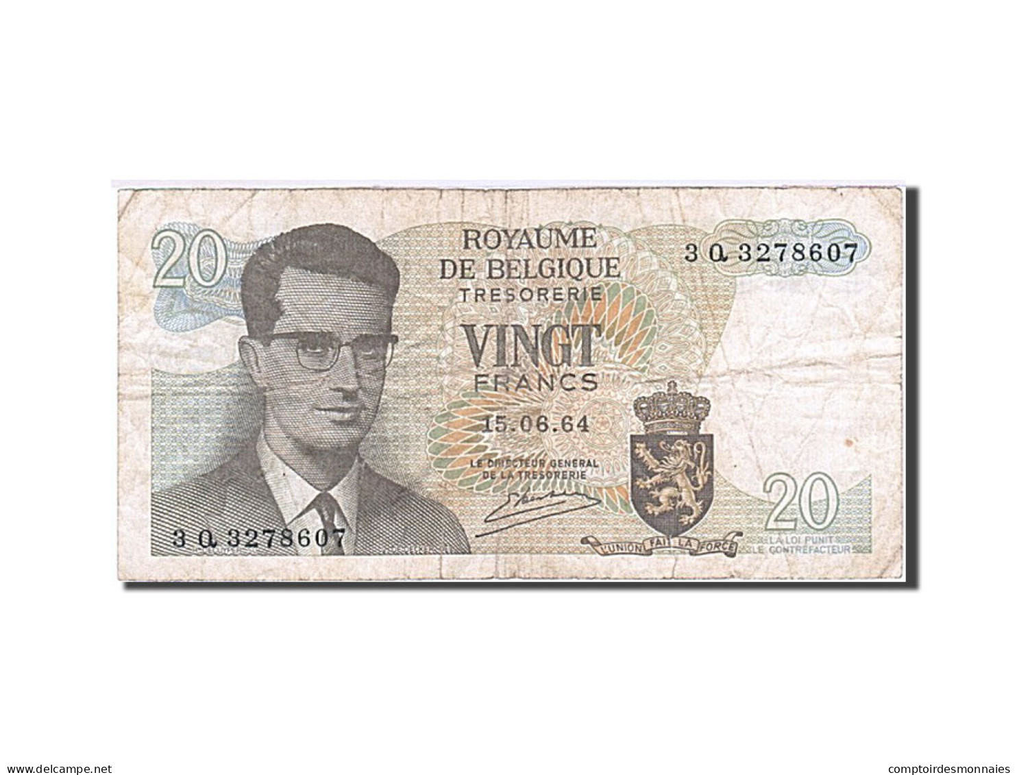 Billet, Belgique, 20 Francs, 1964-1966, 1964, KM:138, TB - Autres & Non Classés