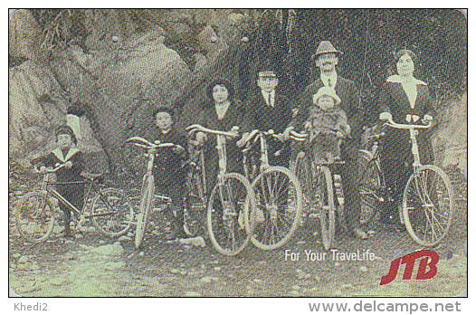 Télécarte  Japon - JTB - Famille à VELO - BIKE  Japan Phonecard - FAHRRAD Telefonkarte - 792 - Sport