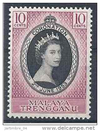 1953 Malaysia TRENGGANU  84** Mariage Reine Elisabeth II - Trengganu