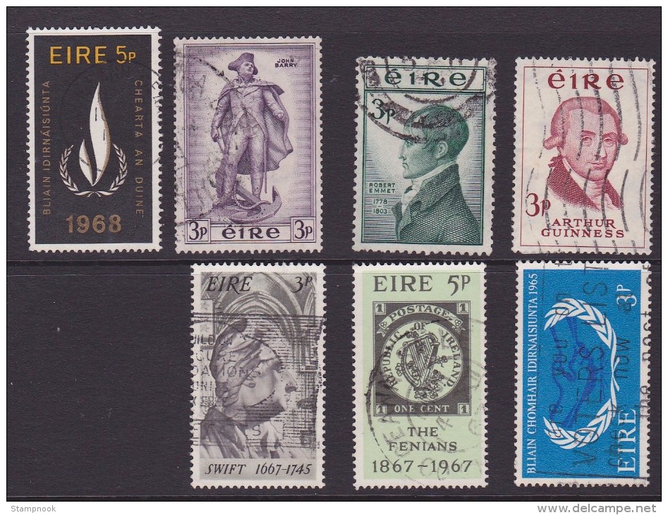 Ireland Scott  Collection 7 Commemoratives Used VF - Unused Stamps